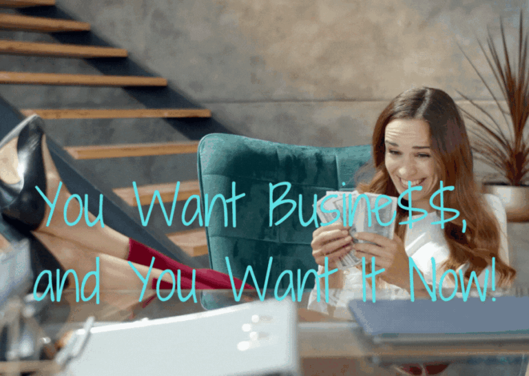 You want business and you want it now - Image of woman sitting at her desk counting money