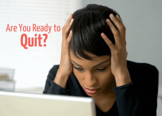 Image of Frustrated woman ready to quit.